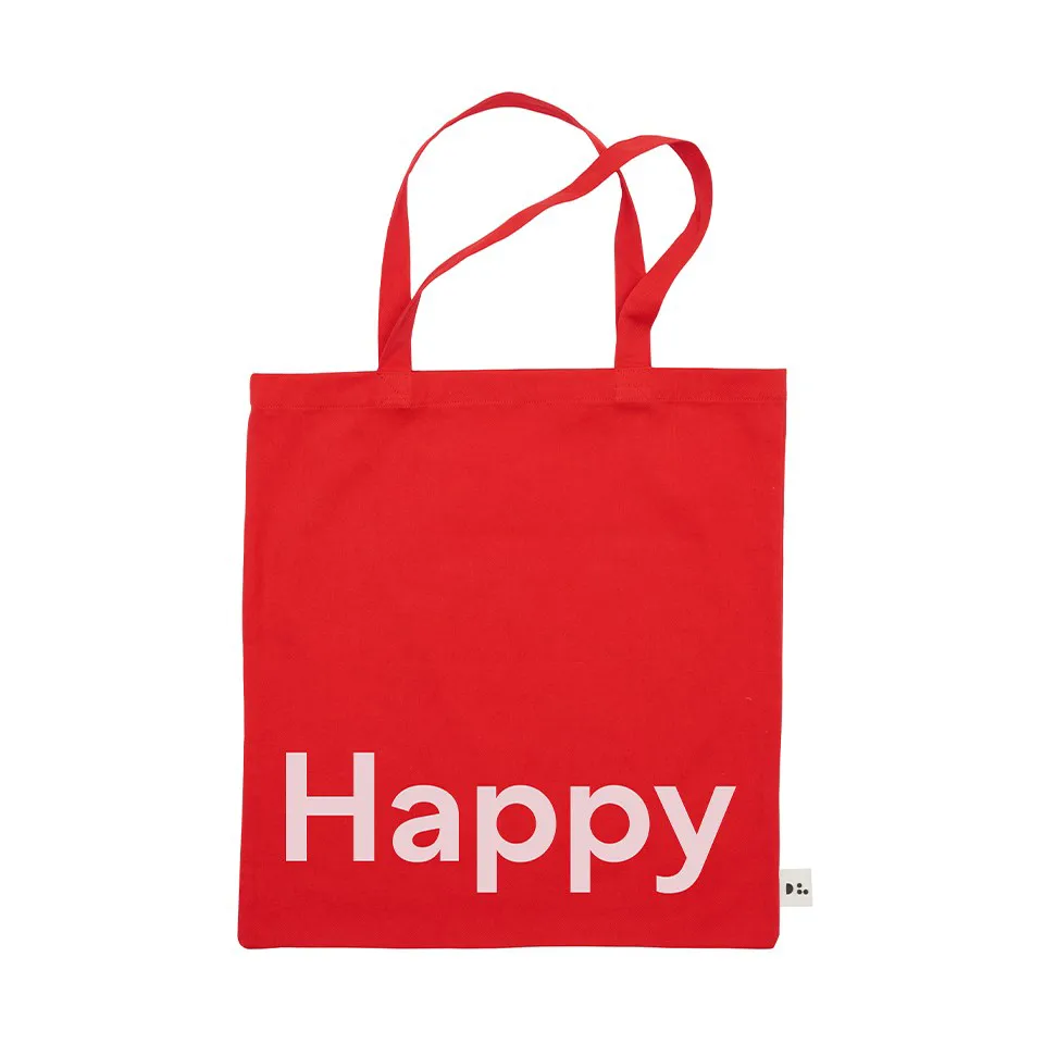Design Letters Tote bag, Happy-红色 Design Letters