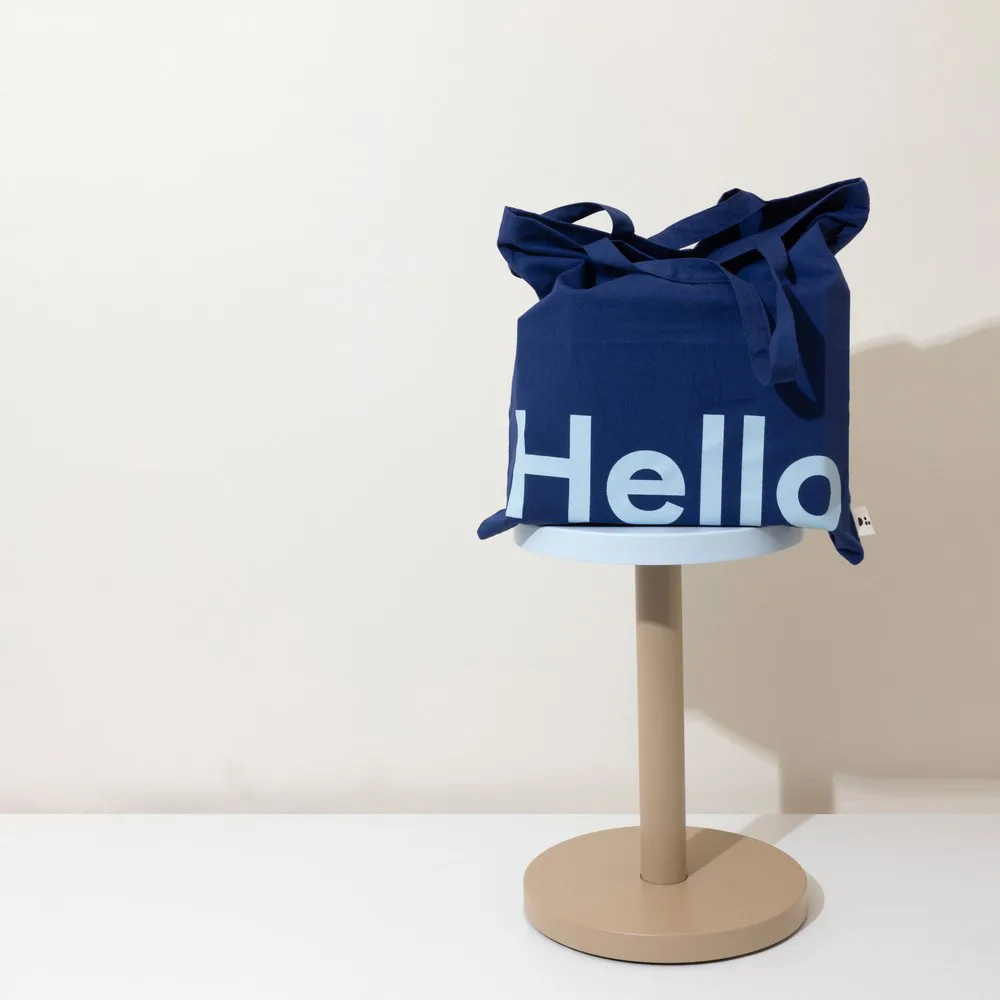 Design Letters Tote bag, Hello-深蓝 Design Letters