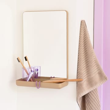 Design Letters Wall-mounted 镜子 with 架子 - 米色 - Design Letters