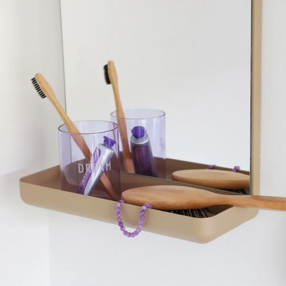 Design Letters Wall-mounted 镜子 with 架子, 米色 Design Letters