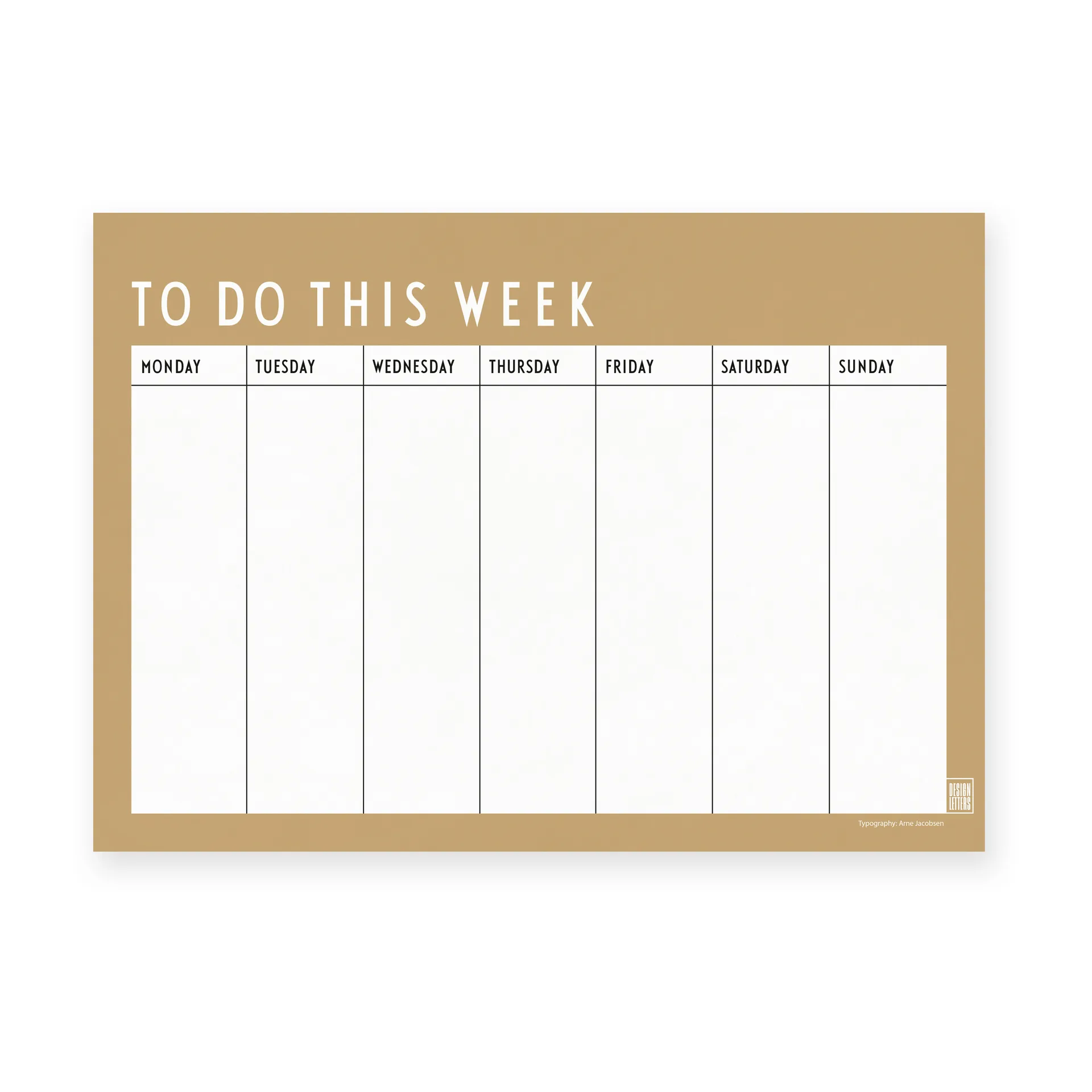 Design Letters weekly planner, 米色 Design Letters