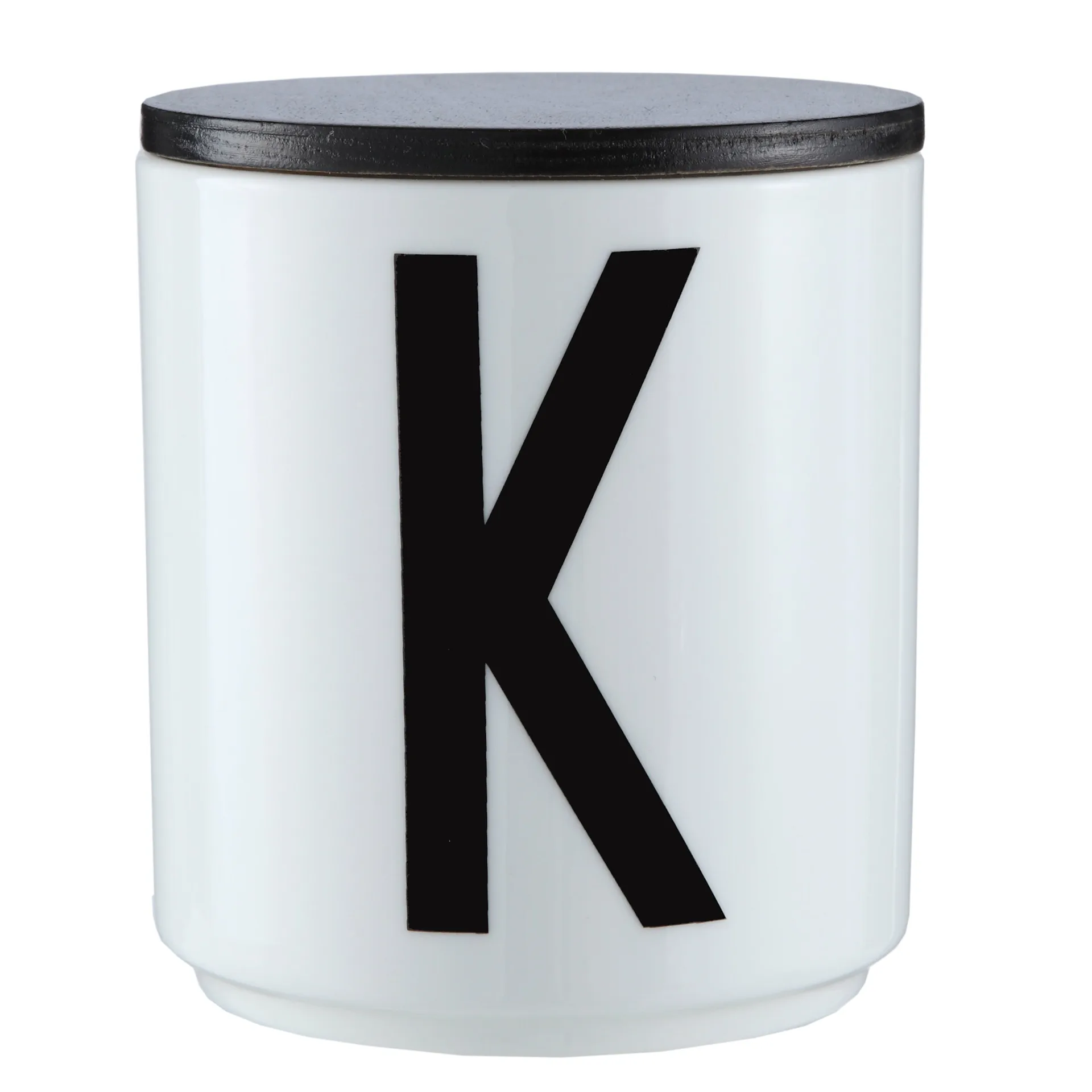 Design Letters wooden cap Ø 8 cm, 黑色 Design Letters