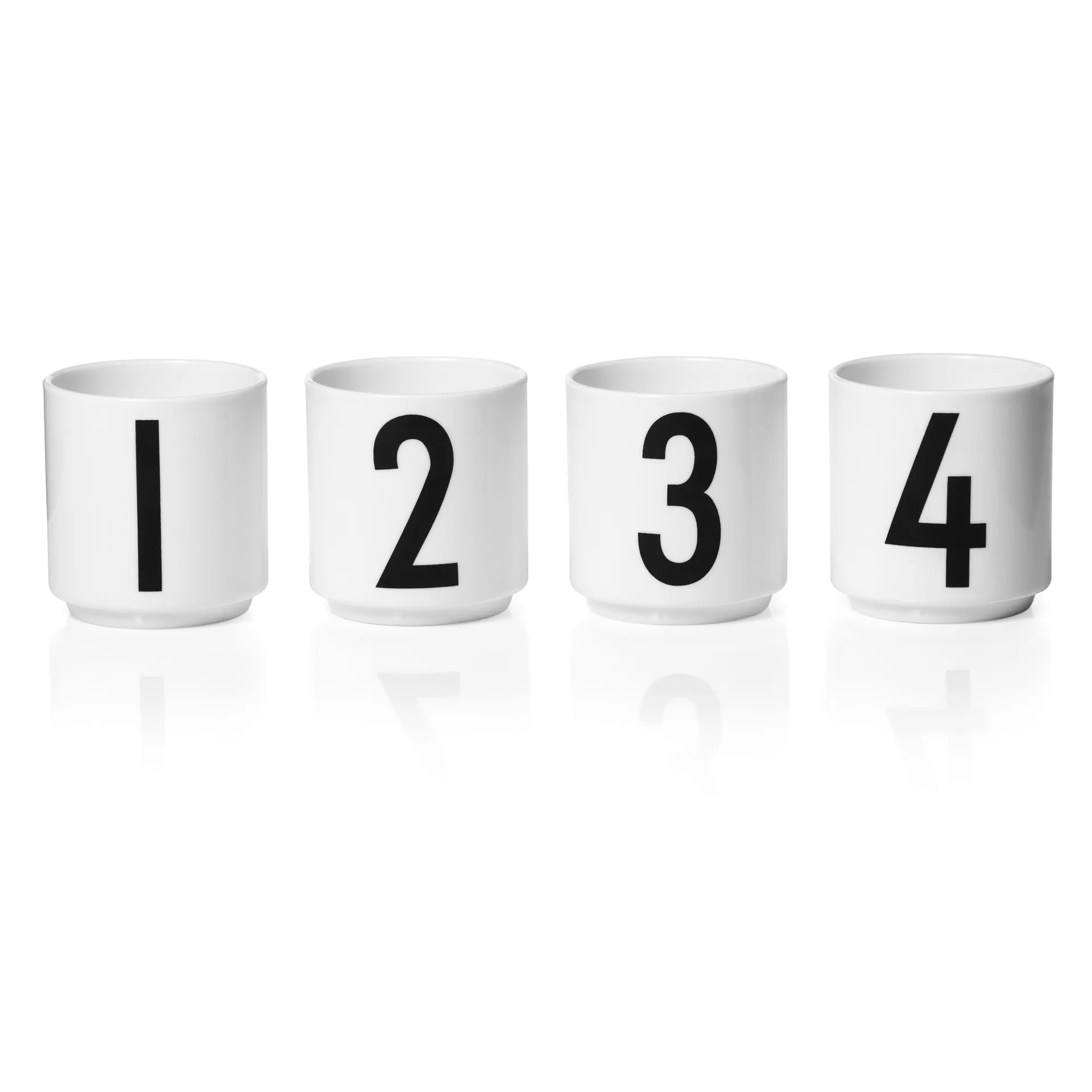 Design Letters 浓缩咖啡杯 四件套装, 白色 Design Letters