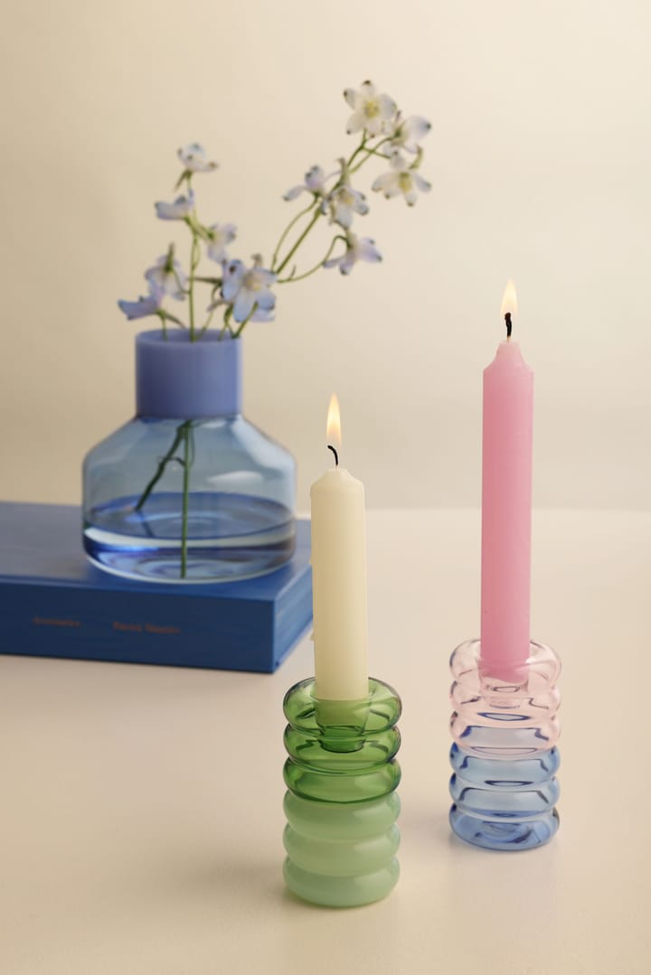 Generous 花瓶 中 Ø13 cm, Milky blue-blue Design Letters