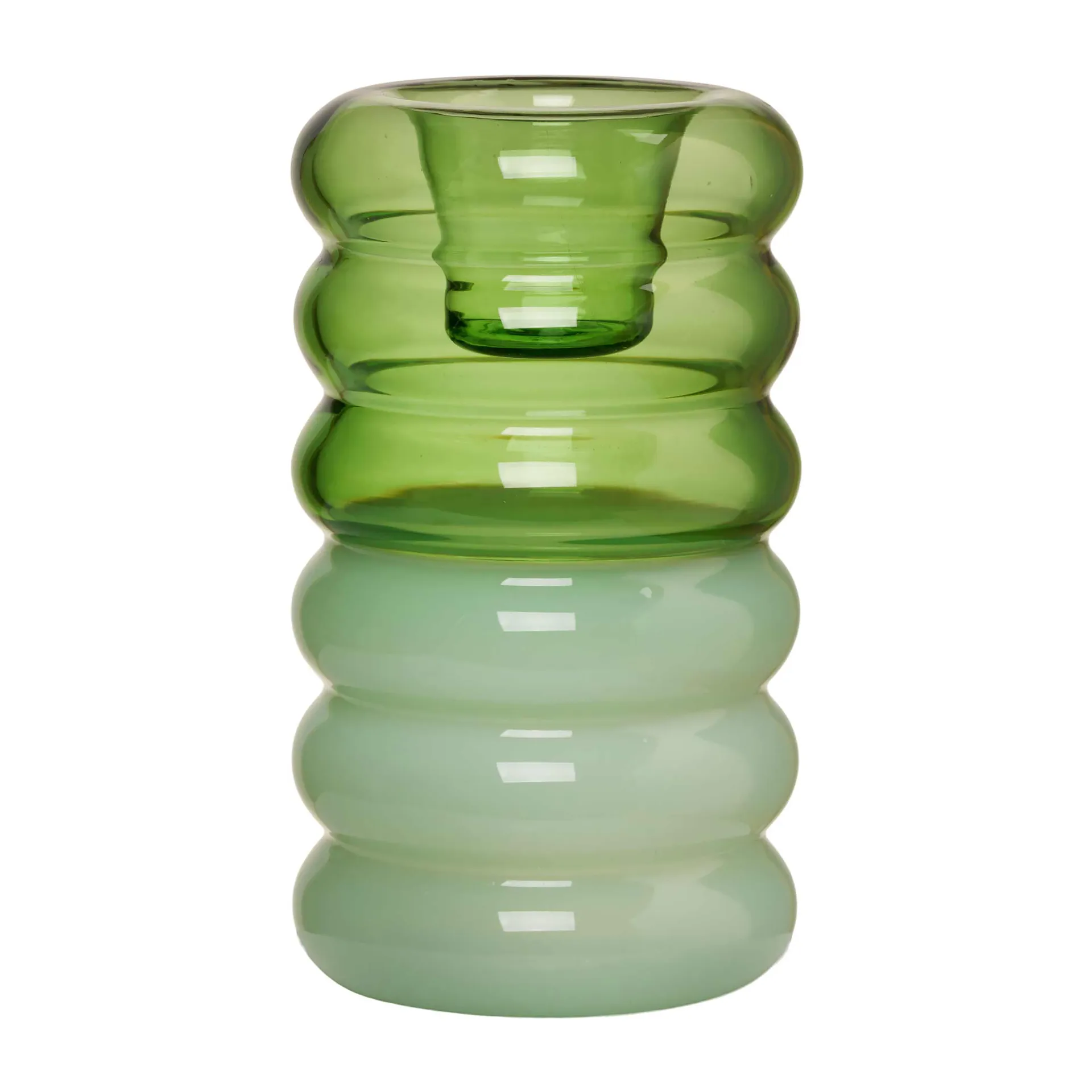 Hoop 烛台 Ø3.5x9 cm, Green-milky green Design Letters