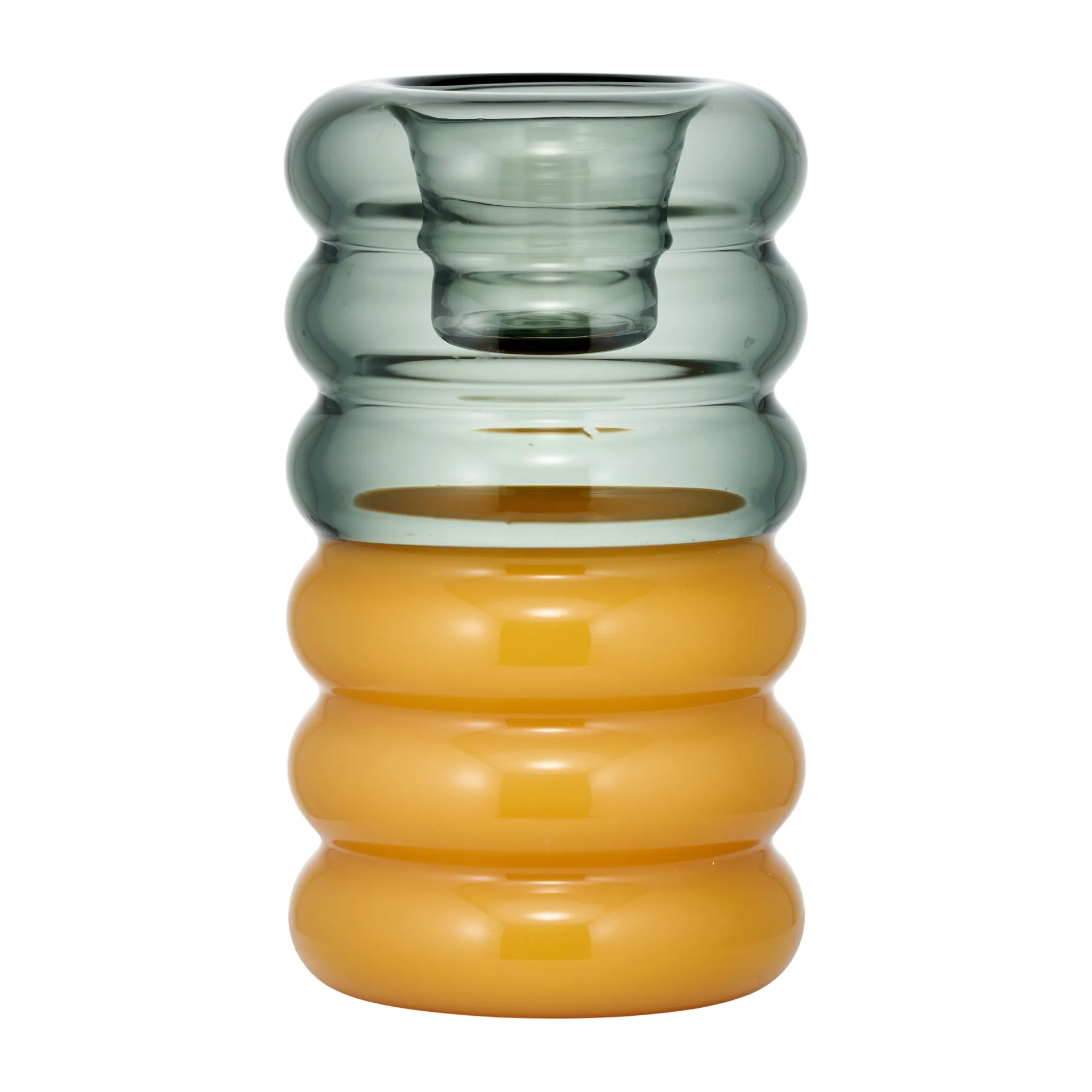 Hoop 烛台 Ø3.5x9 cm, Smoke-milky yellow Design Letters