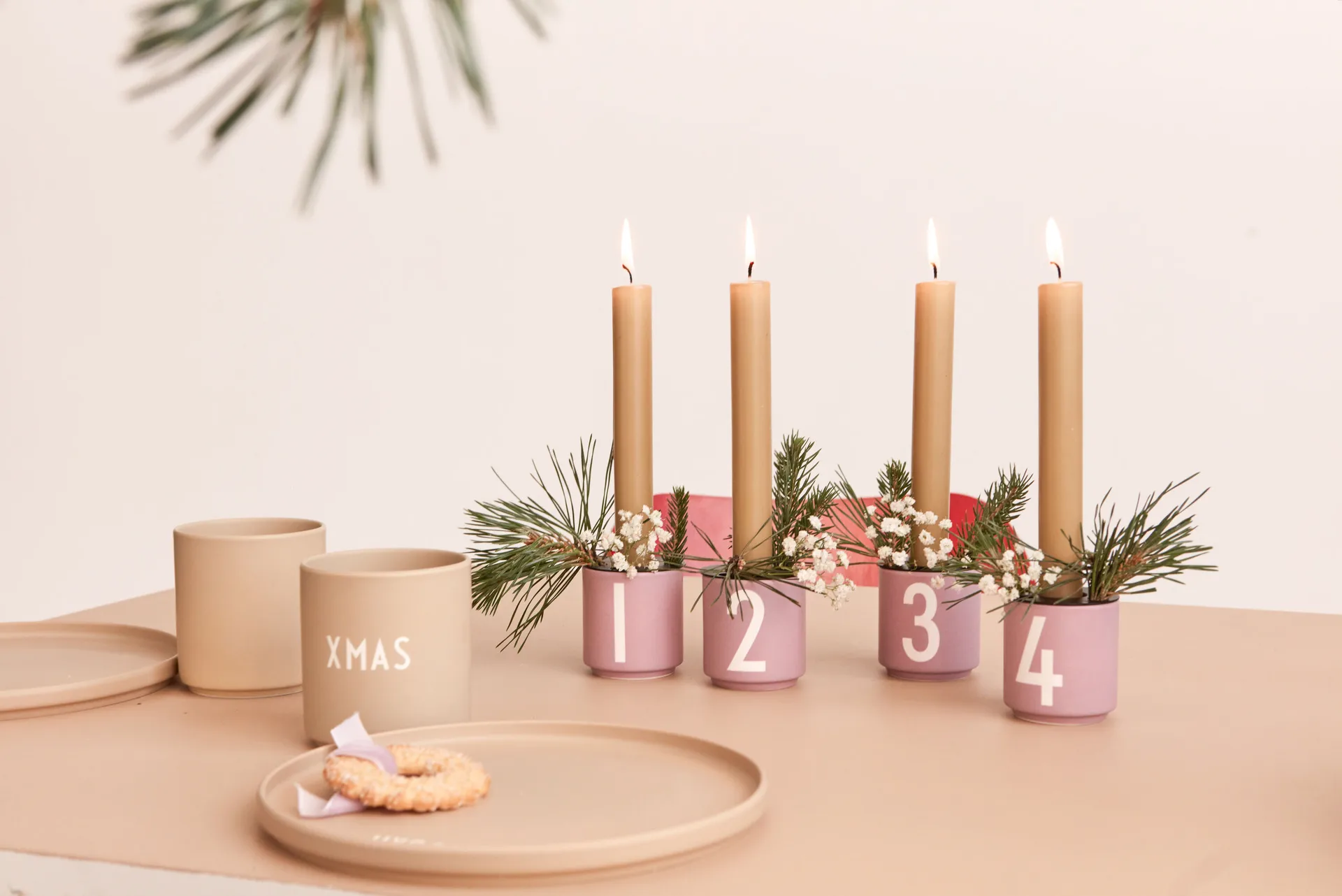 Mini Cups 杯子套装 4个装, Lavender Design Letters