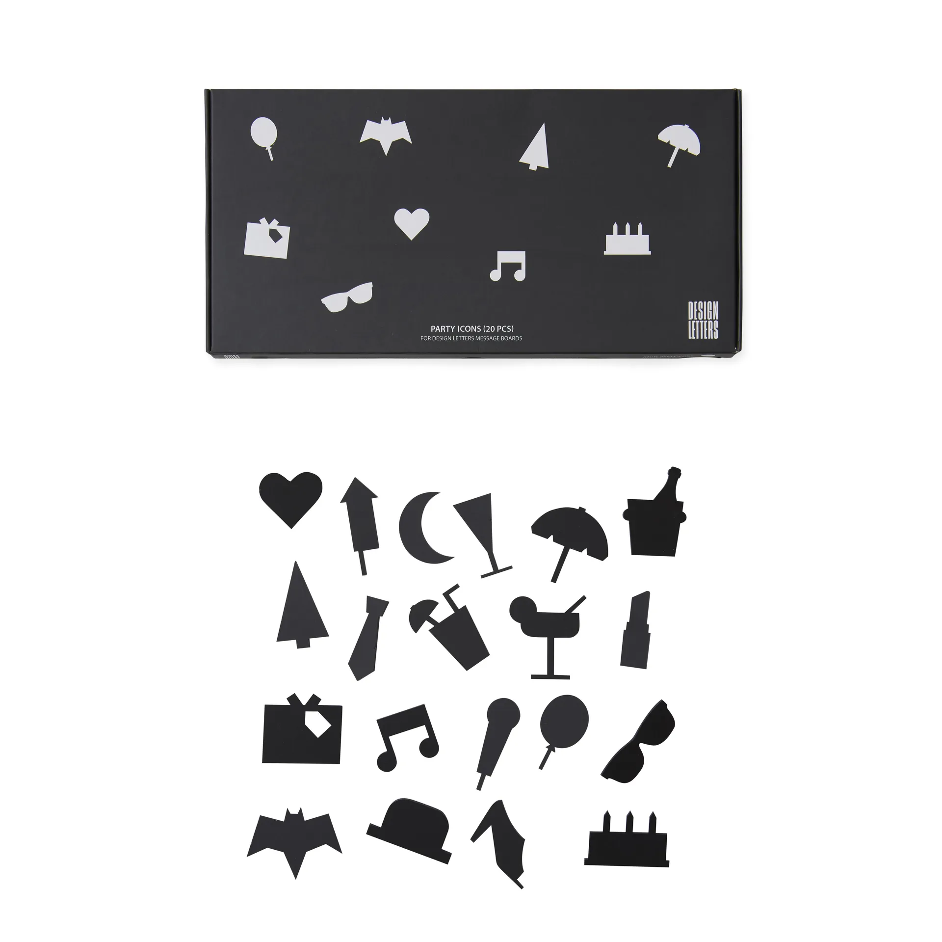Party icons to letter board 20 pieces, 黑色 Design Letters