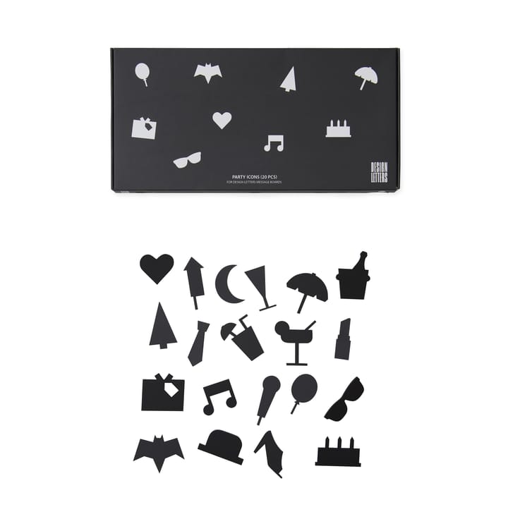 Party icons to letter board 20 pieces - 黑色 - Design Letters