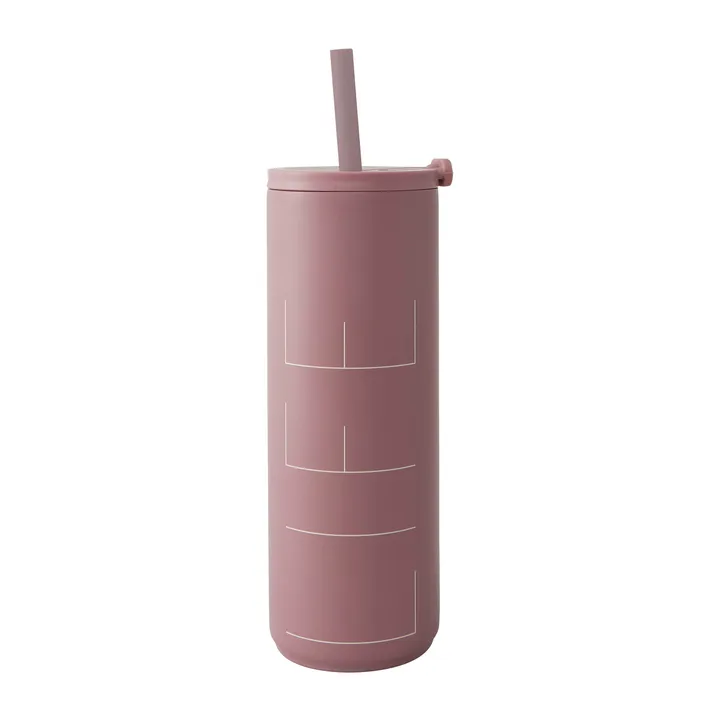 Travel Life 带吸管保温瓶 500ml - Ash 玫瑰色 - Design Letters