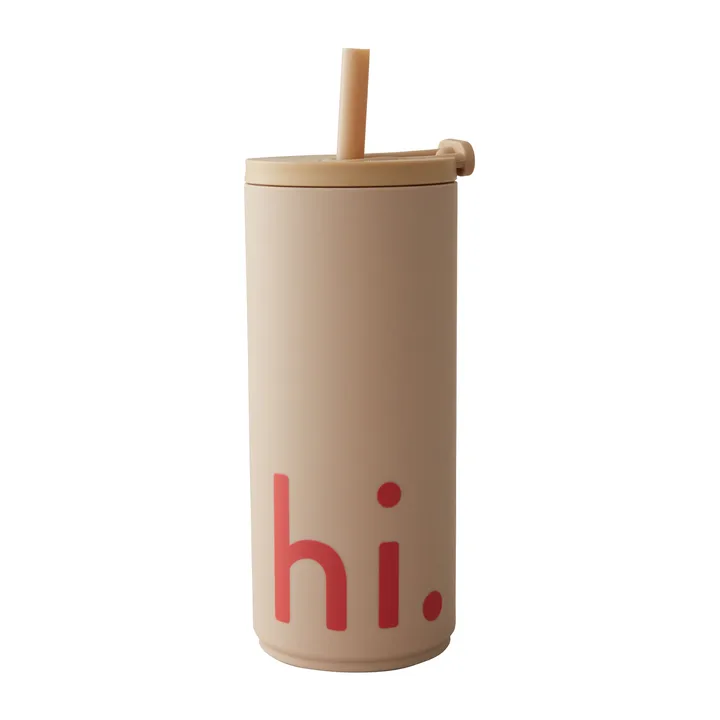 Travel Life 带吸管保温瓶 500ml - 高亮米色 - Design Letters