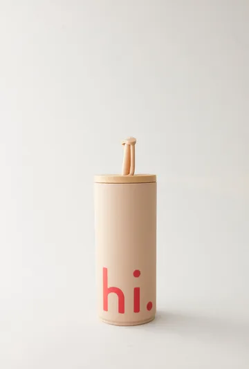 Travel Life 带吸管保温瓶 500ml - 高亮米色 - Design Letters