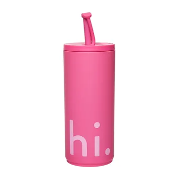 Travel Life 带吸管保温瓶 500ml - 嗨_樱桃粉 - Design Letters