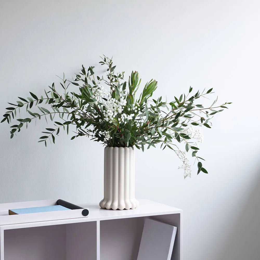 Tubular 花瓶 大 24 cm, 米色 Design Letters