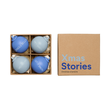 XMAS Stories 圣诞摆设/挂件/装饰 Ø4 cm 4 parts - 钴蓝色-浅蓝 - Design Letters