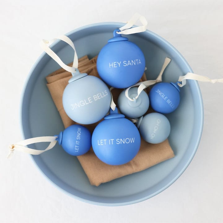 XMAS Stories 圣诞摆设/挂件/装饰 Ø4 cm 4 parts, 钴蓝色-浅蓝 Design Letters