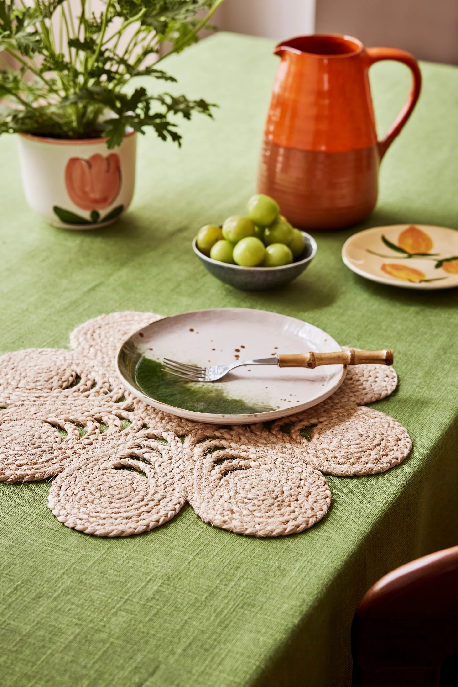 Elin 餐垫 anemone Ø40 cm, 原色/自然色 Dixie