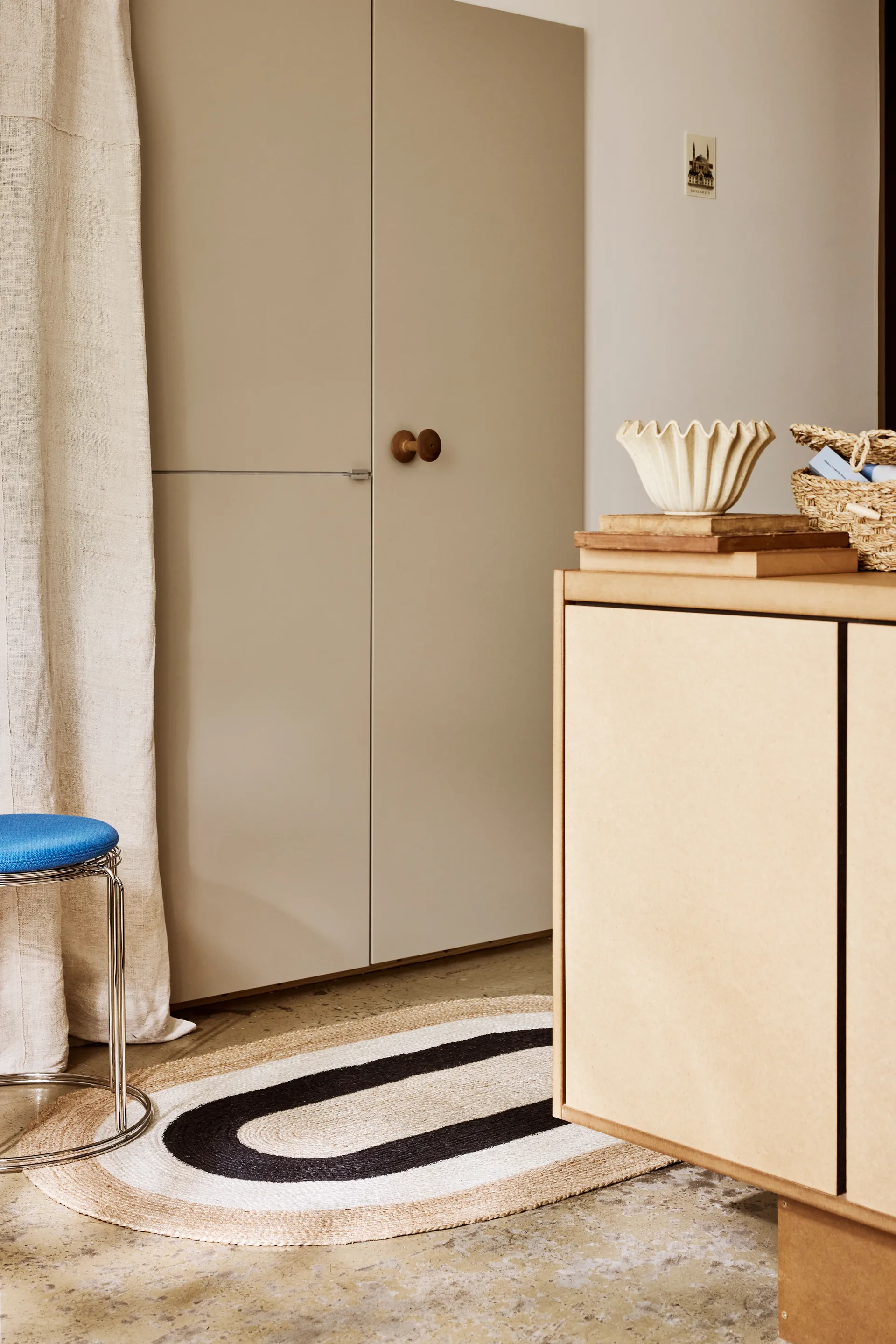 Elin striped oval jute 地毯 92x150 cm, 黑色 Dixie