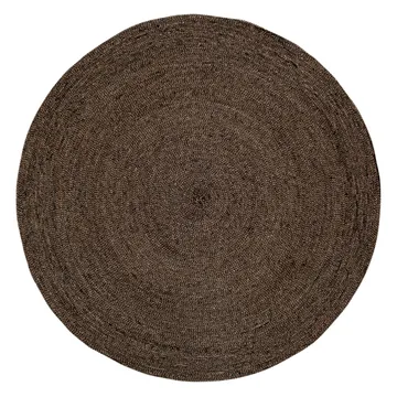 Ella系列圆形黄麻地毯 直径125cm - 黑色-nature - Dixie