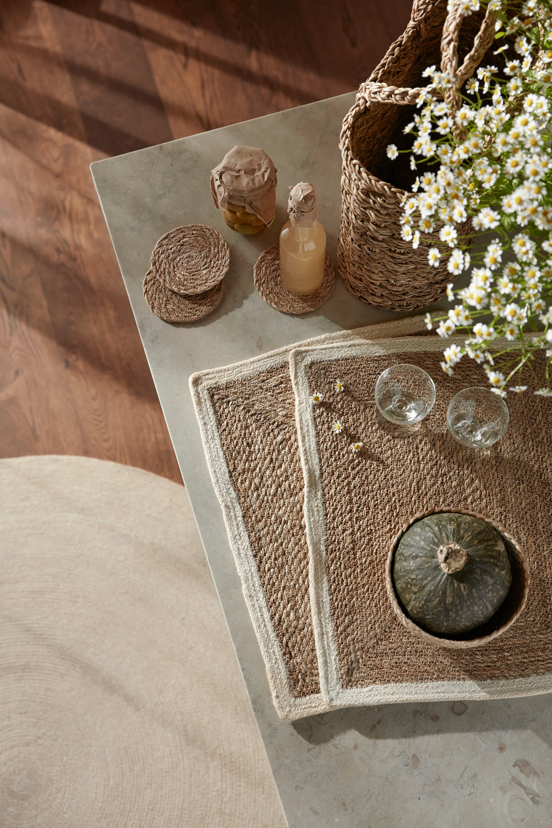 Emil 餐垫, nature-白色 Dixie