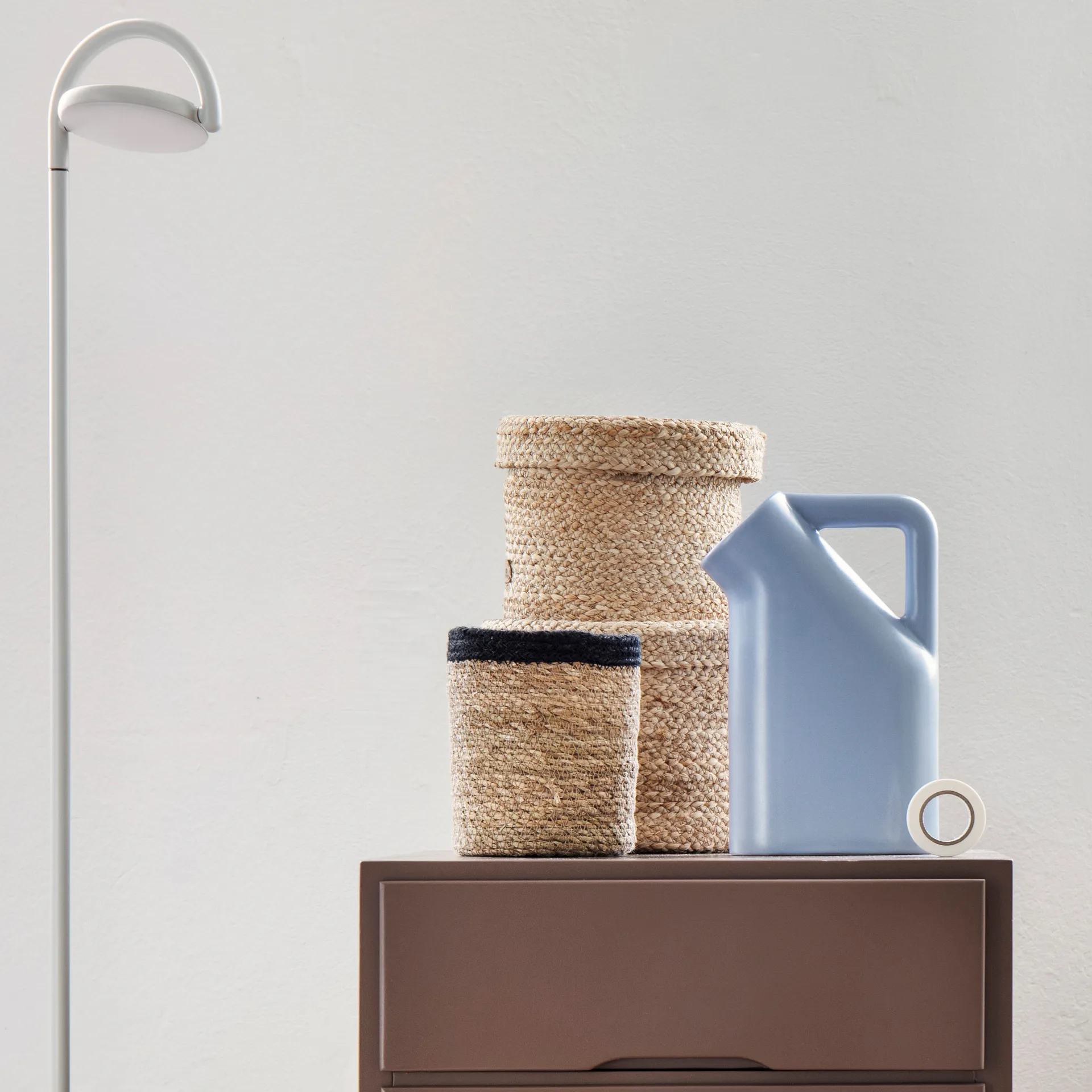 Emil 储物篮 三件套装 小, nature-黑色 Dixie