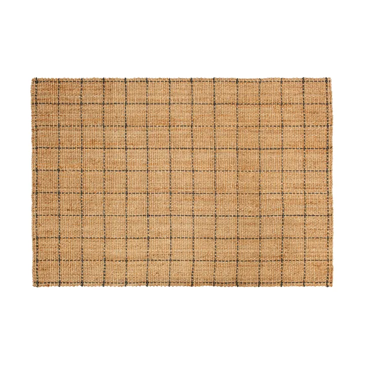 Freja 格纹黄麻地毯 160x230cm - 自然色_深灰色 - Dixie