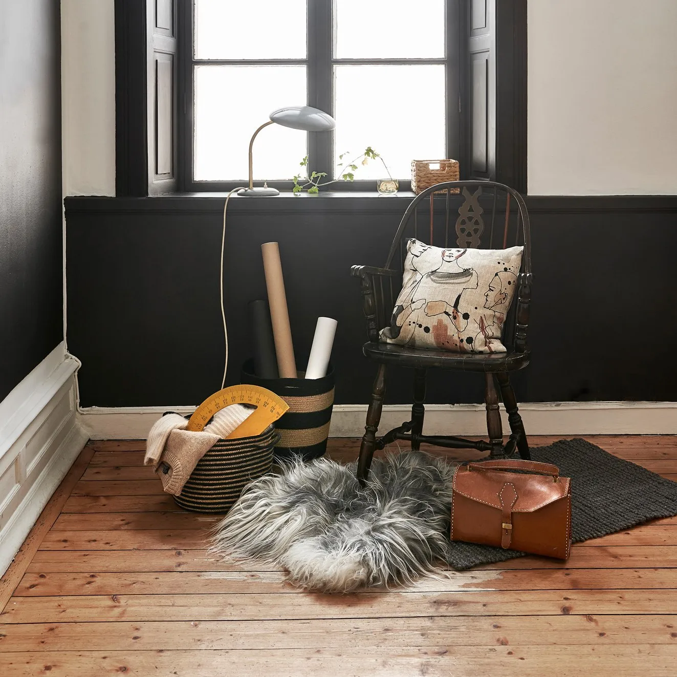 Jute 地毯 dark grey, 60x90 cm Dixie