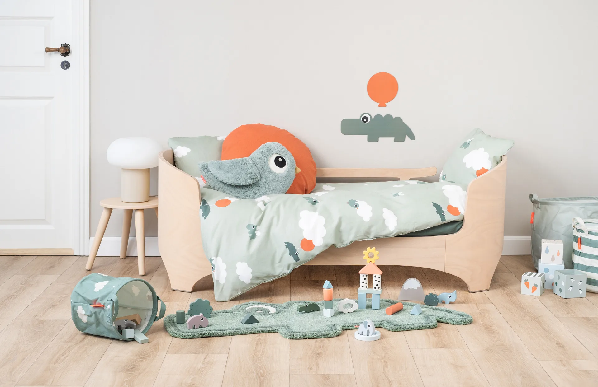 Croco 垫46x110cm, 绿色 Done by deer