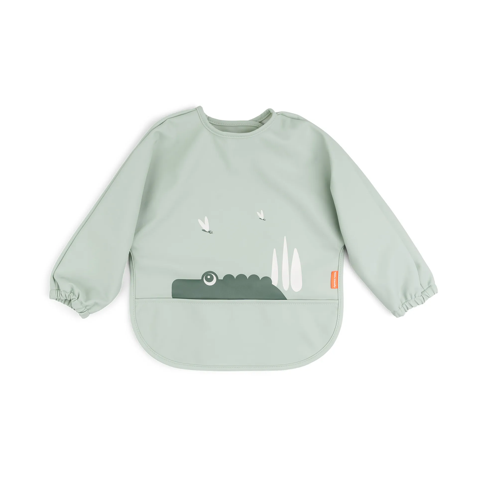 Croco bib with sleeves, 绿色 Done by deer