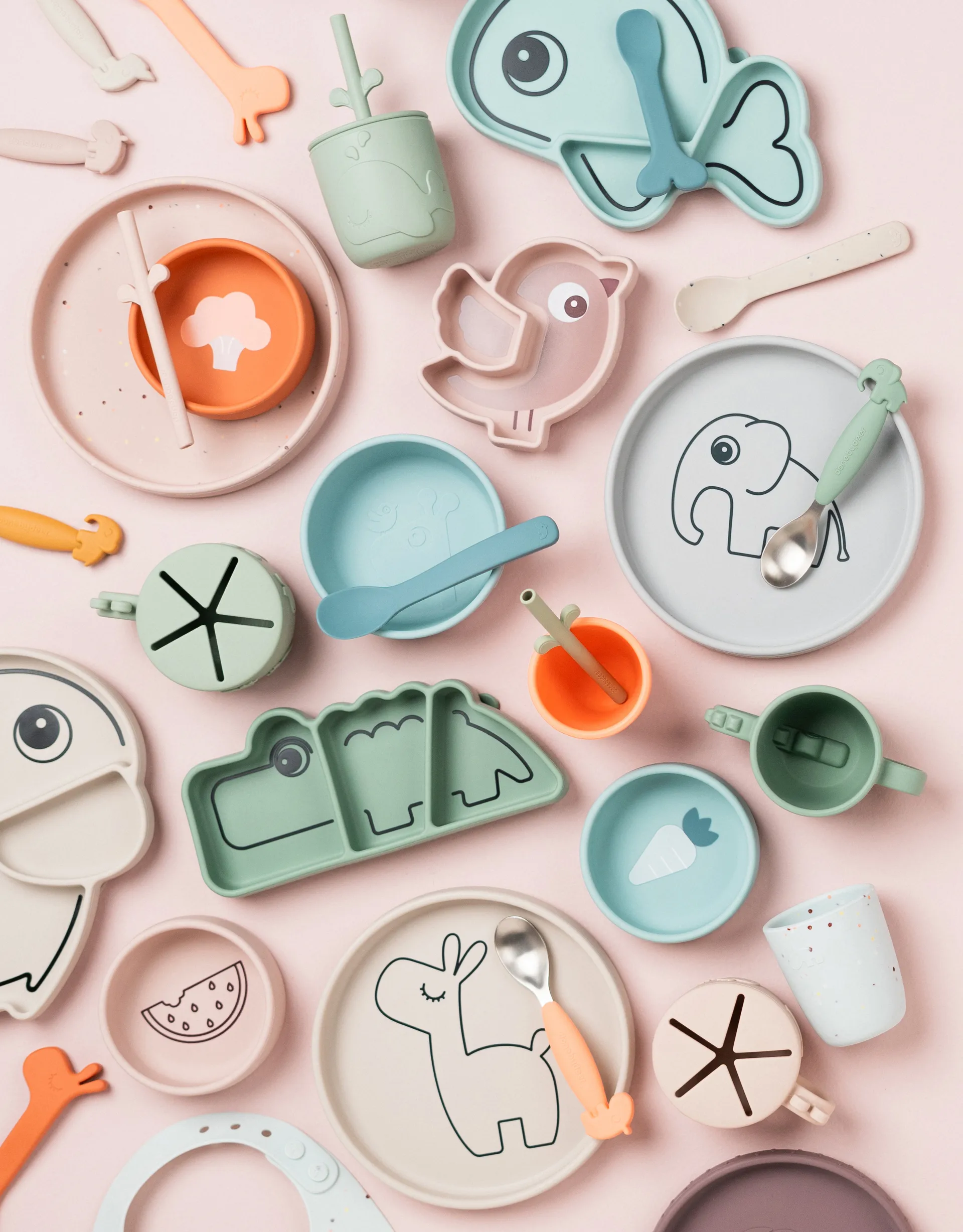 Deer Friends 易抓 刀又勺 套装 3件 , 粉色 Done by deer