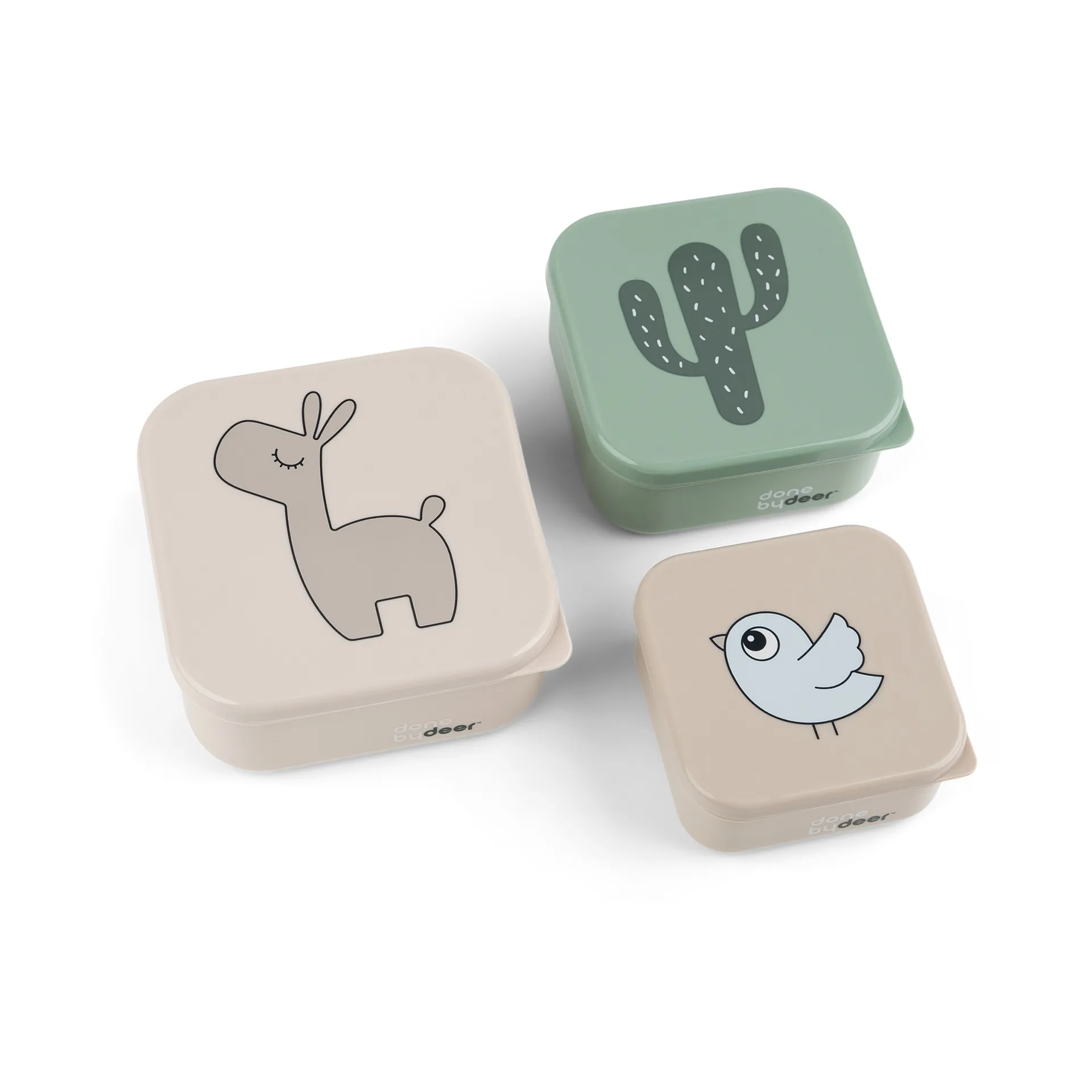 午餐盒/零食辅食便携餐盒 Lalee 正方形午餐盒 三件套装 , 彩色 Done by deer