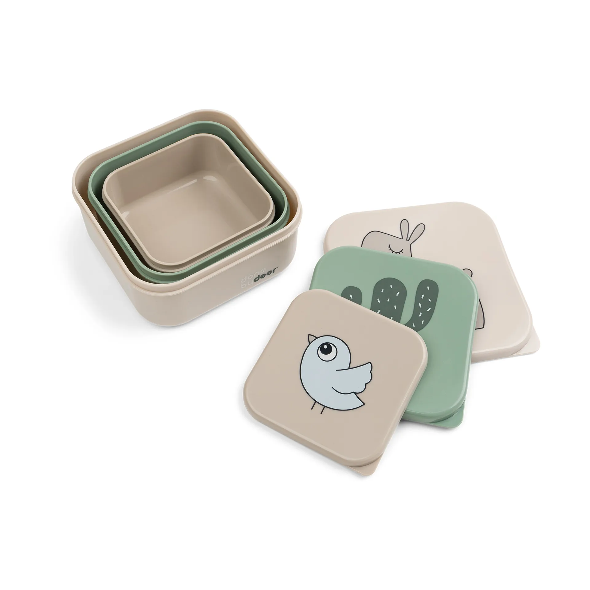 午餐盒/零食辅食便携餐盒 Lalee 正方形午餐盒 三件套装 , 彩色 Done by deer