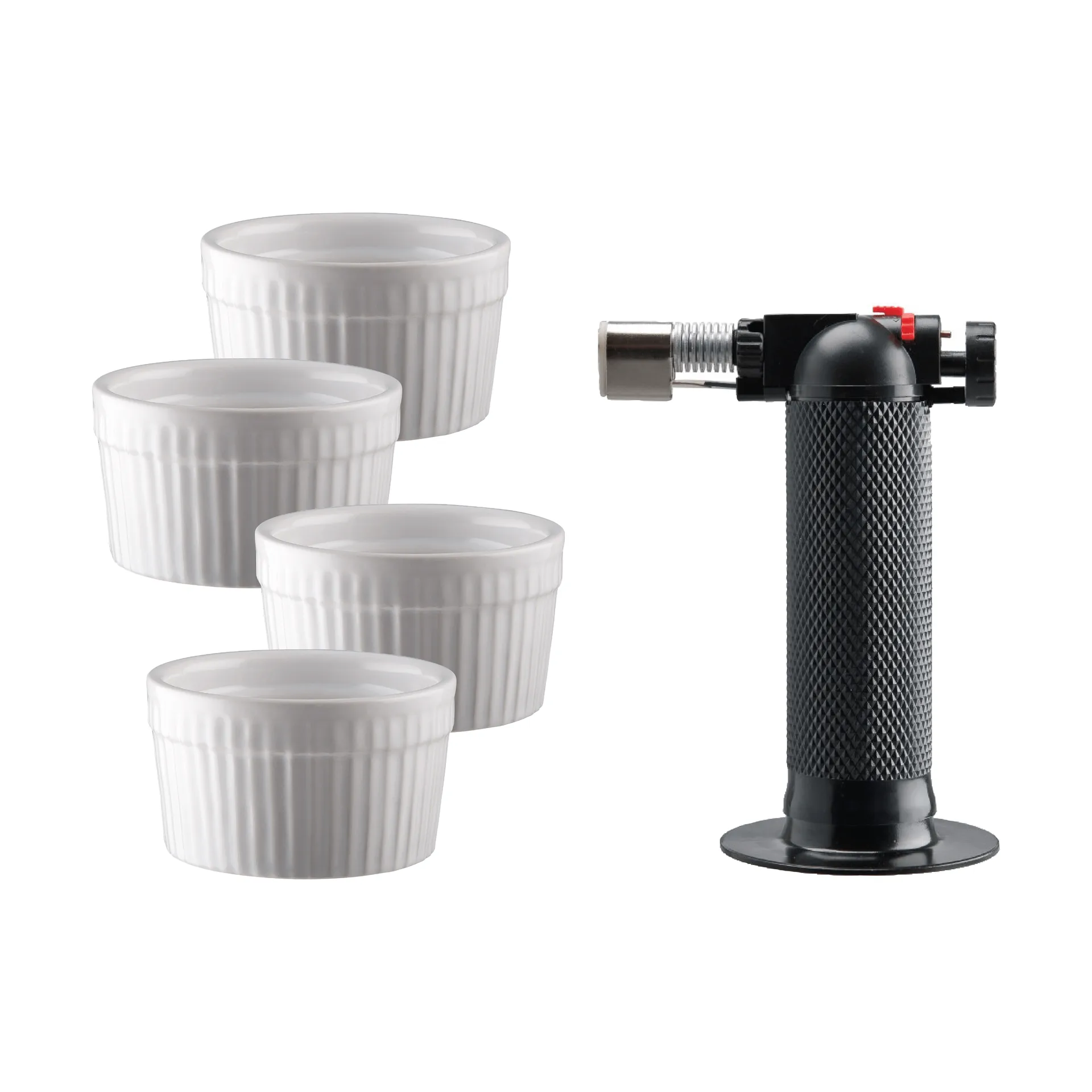 四件套布丁焦糖烧制器具, 陶瓷，5件套 Dorre