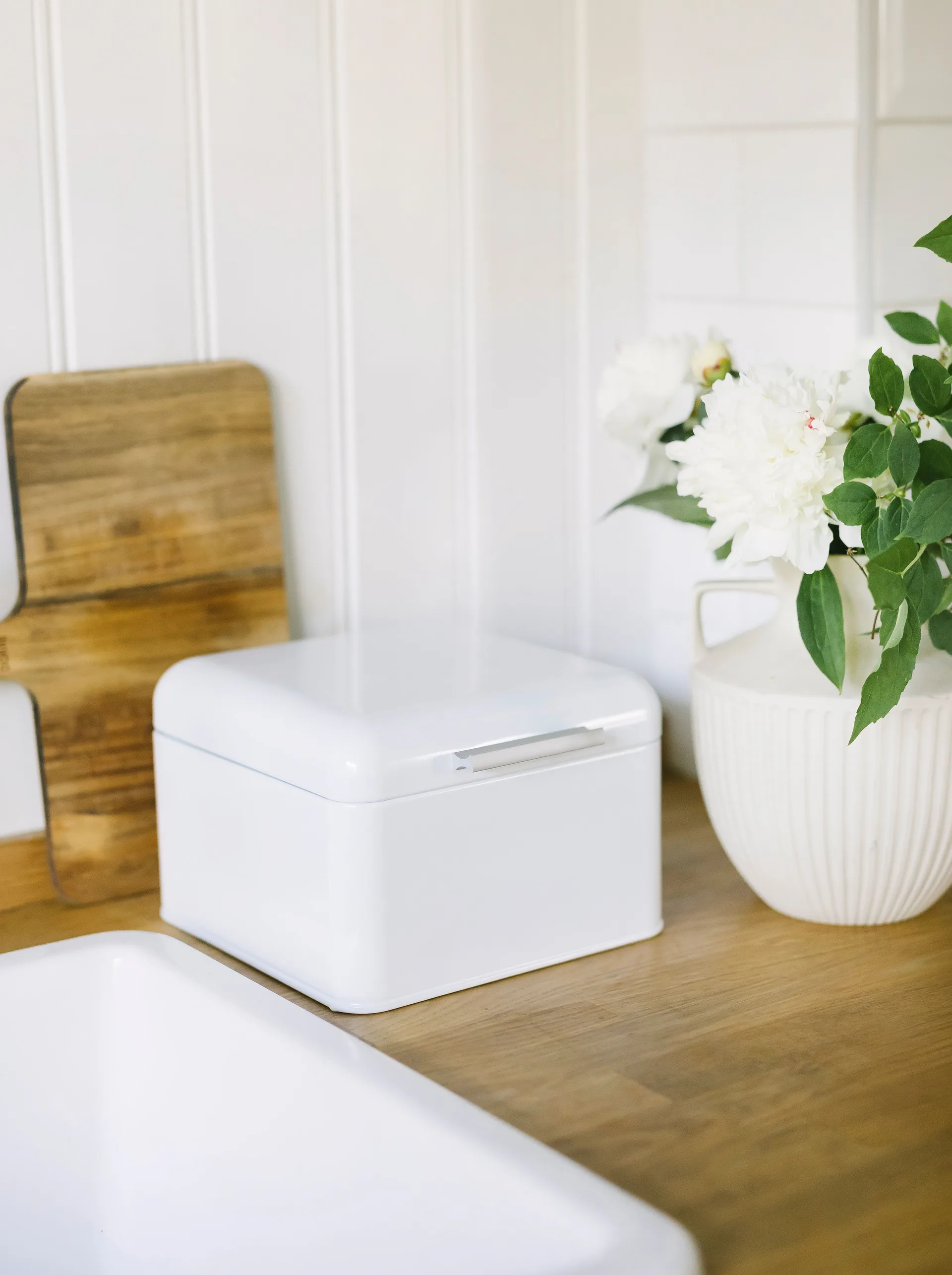 Bella bread bin carbon steel 20x20 cm, 白色 Dorre