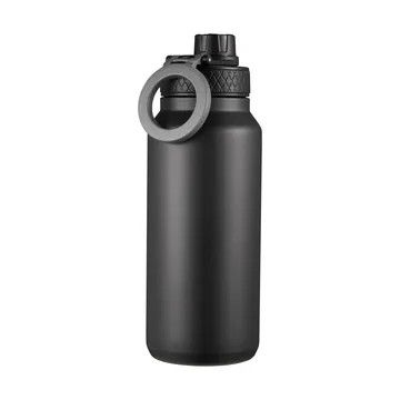 Flory双层保温水壶带手机磁吸座0.9升 - 黑色配灰色 - Dorre