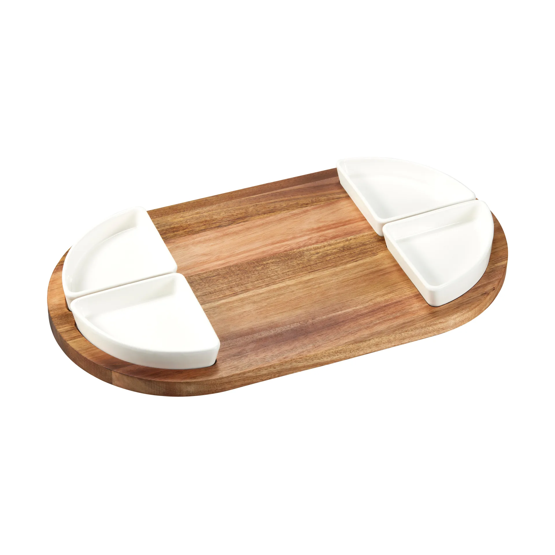 Sevyn serving 托盘 + 碗 5件, Acacia-白色 porcelain Dorre