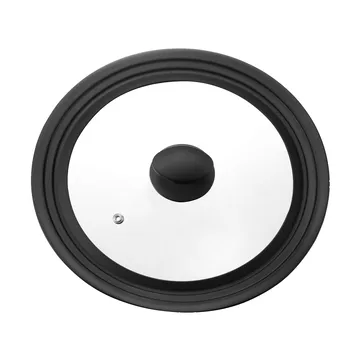 Una 通用锅盖 24/26/28cm - 玻璃_黑色硅胶 - Dorre
