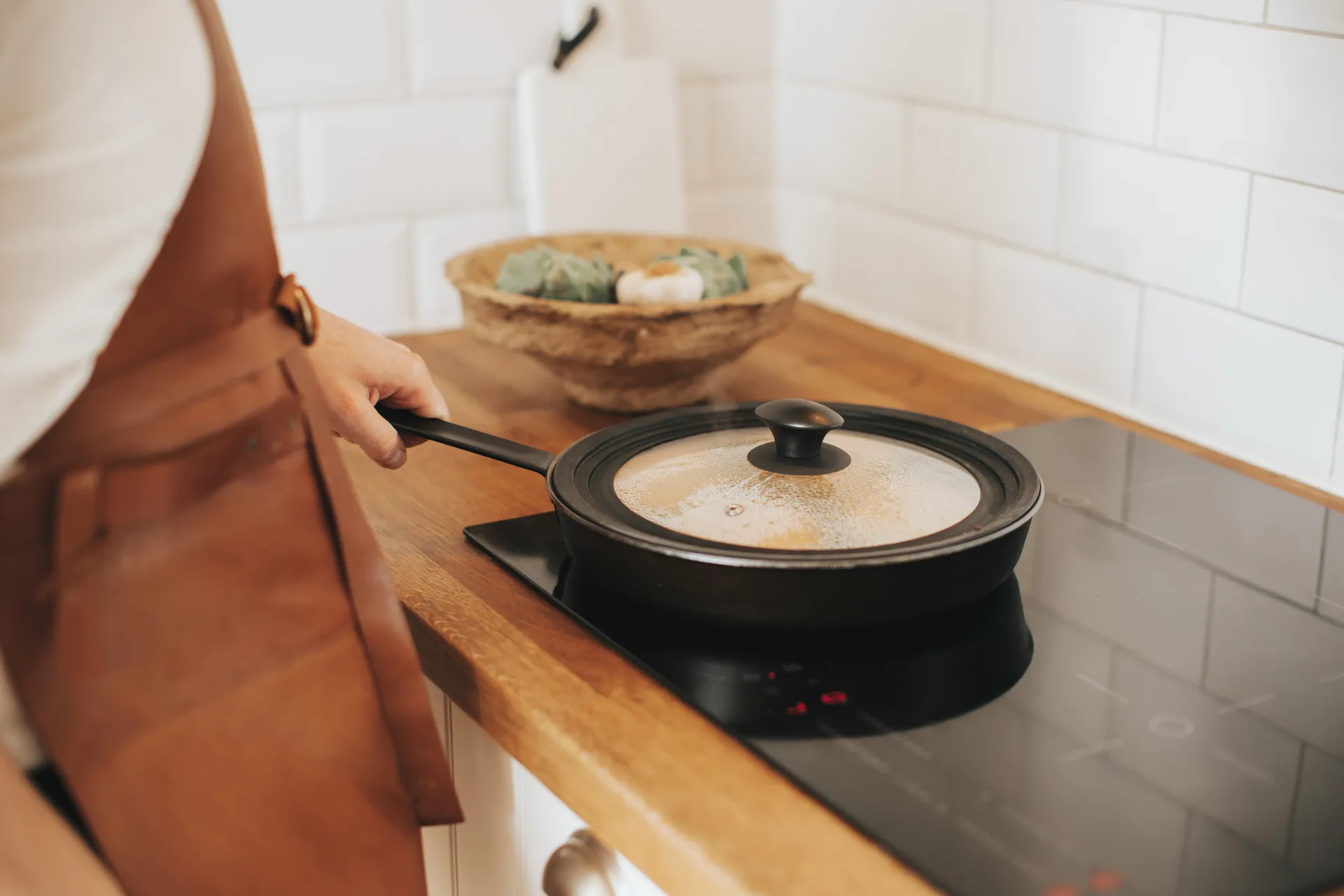 Una universal lid 24/26/28 cm, 玻璃-黑色 silicone Dorre