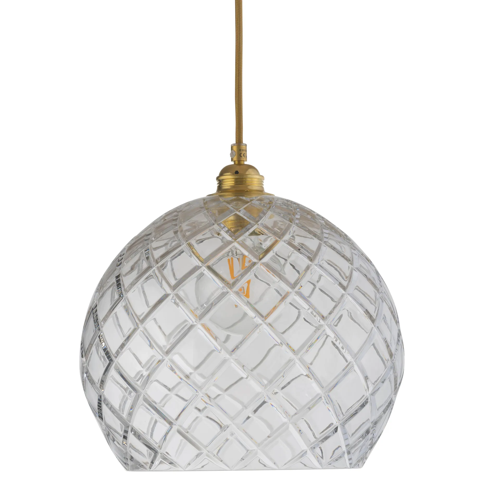 Rowan ceiling 灯 Chrystal Ø 28 cm, medium + gold-colou红色 cord EBB & FLOW
