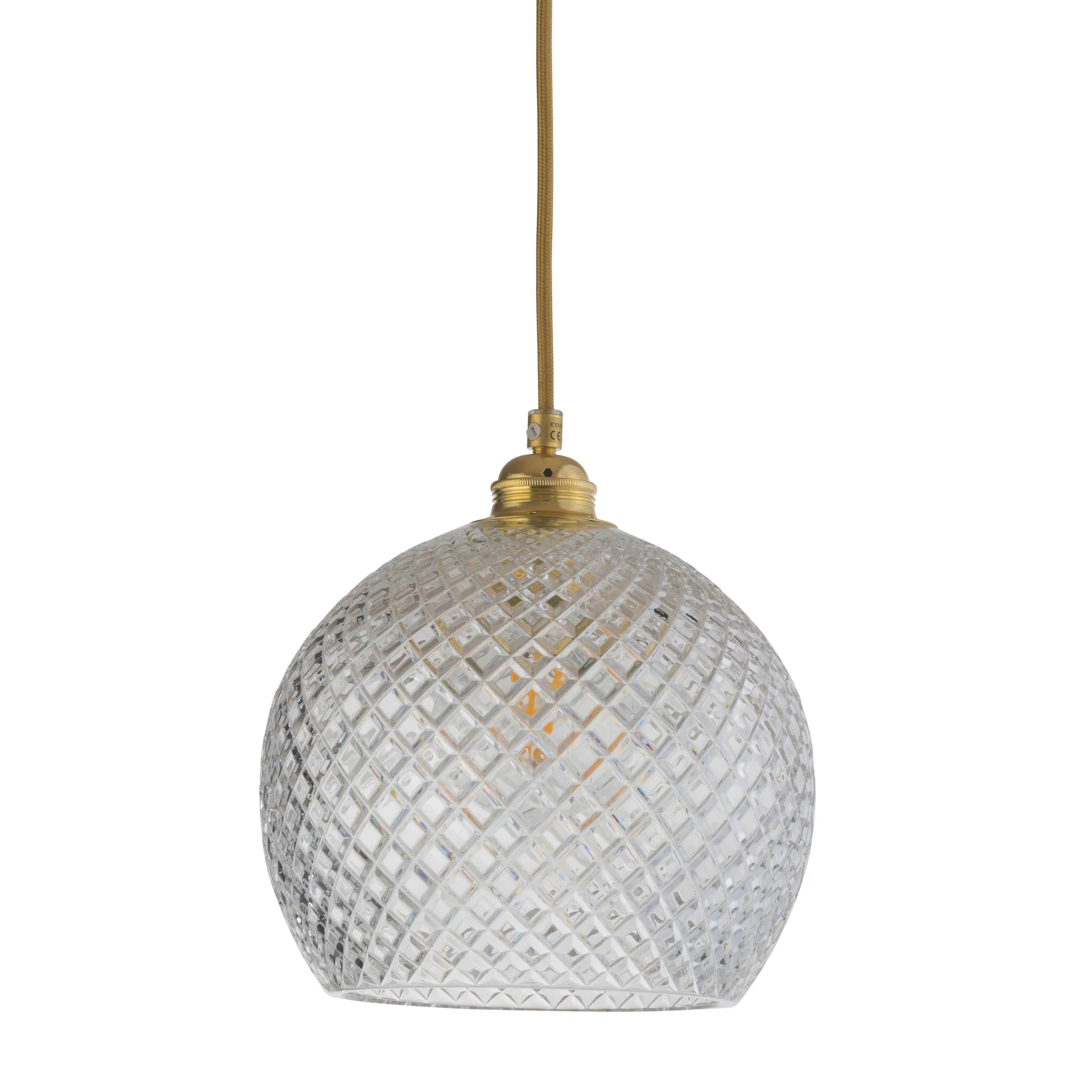Rowan ceiling 灯 Crystal Ø 22 cm, small + gold-colou红色 cord EBB & FLOW