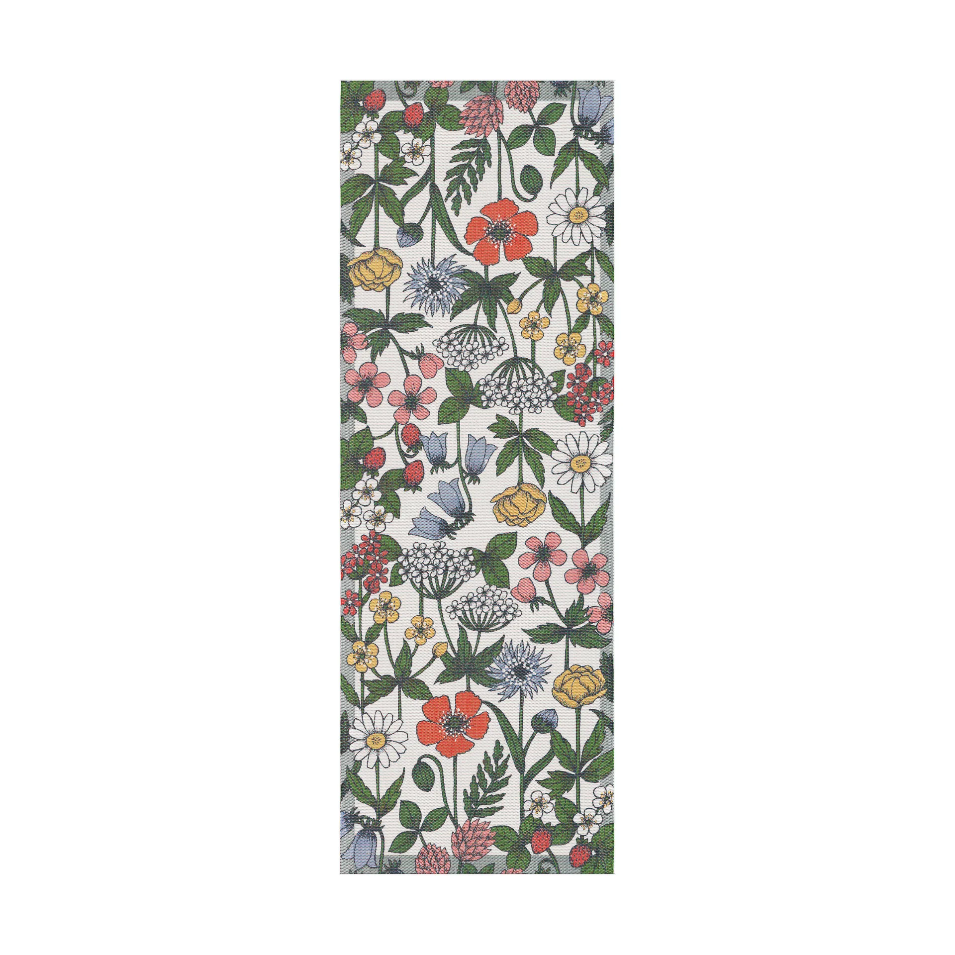 野花桌旗35x100cm, 多色 Ekelund Linneväveri