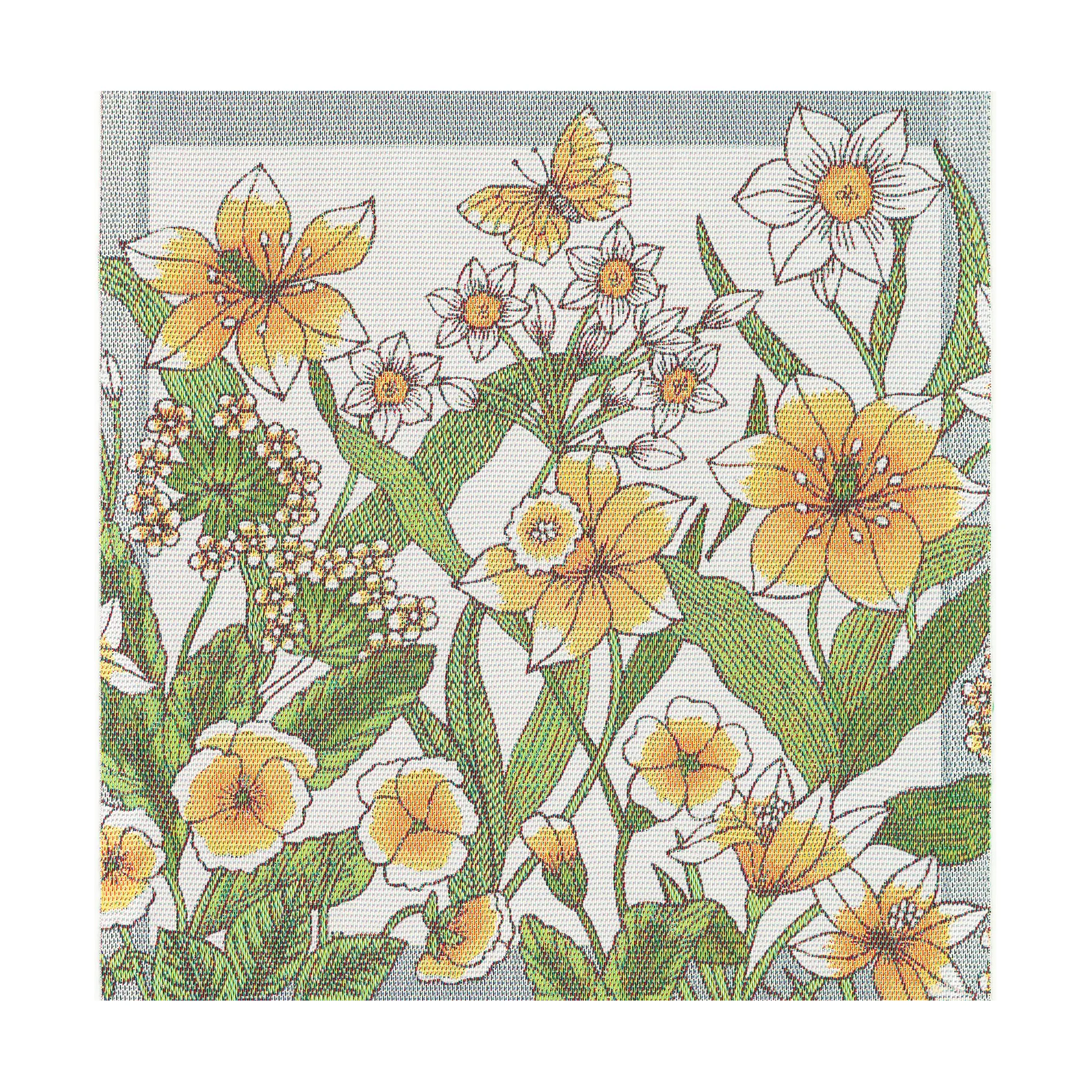 水仙花布艺餐巾35x35cm, 黄色 Ekelund Linneväveri