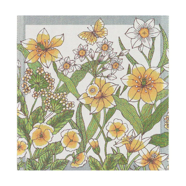 水仙花布艺餐巾35x35cm - 黄色 - Ekelund Linneväveri