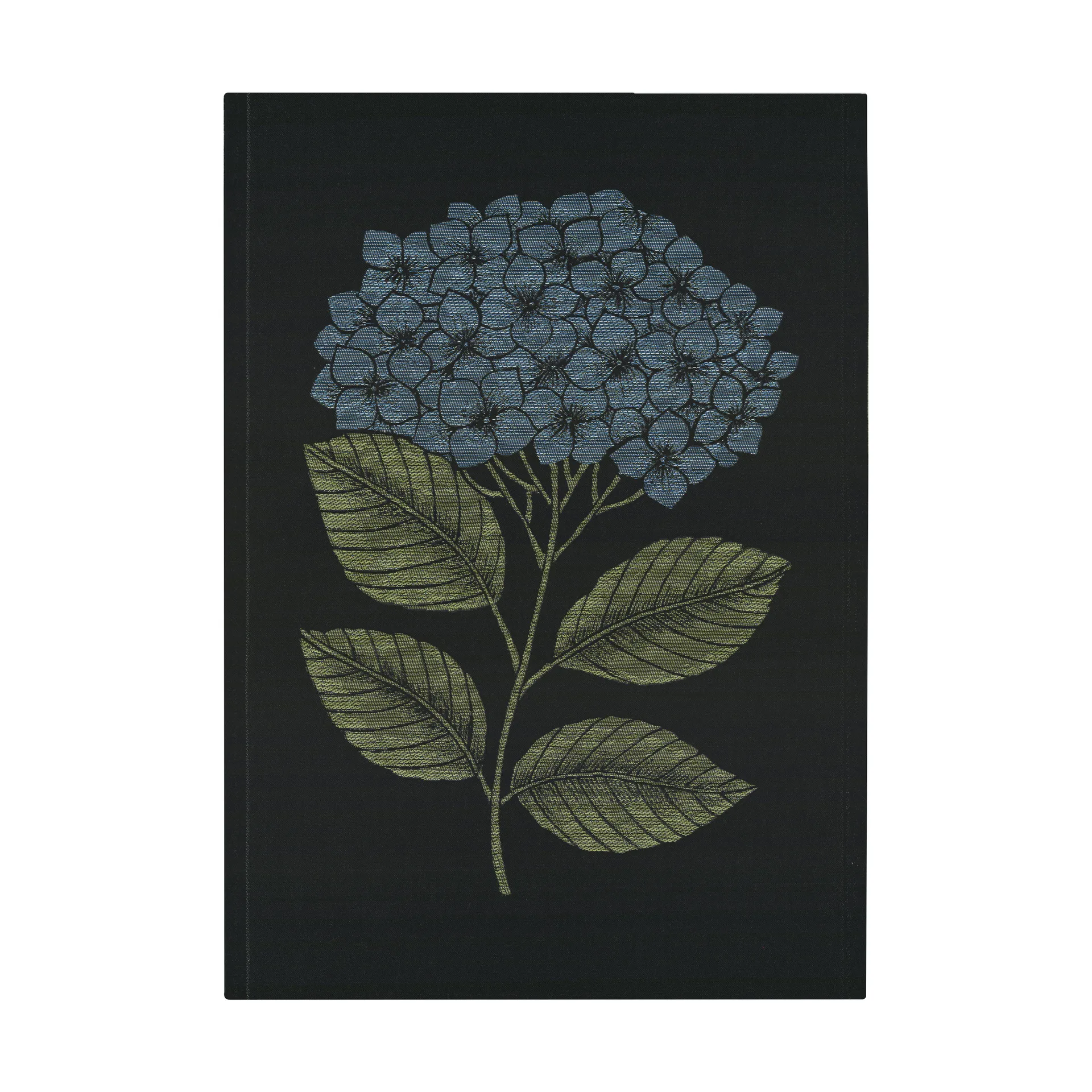 绣球花厨房巾 48x70cm, 黑色_蓝色 Ekelund Linneväveri