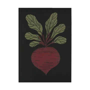 甜菜根厨房巾 48x70cm - 黑色_红色 - Ekelund Linneväveri