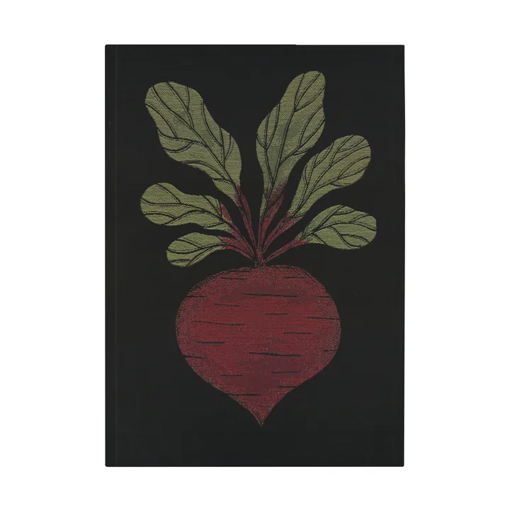 甜菜根厨房巾 48x70cm - 黑色_红色 - Ekelund Linneväveri