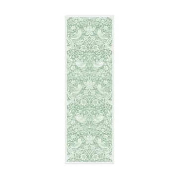 草莓窃贼桌旗50x150cm - 绿色 - Ekelund Linneväveri