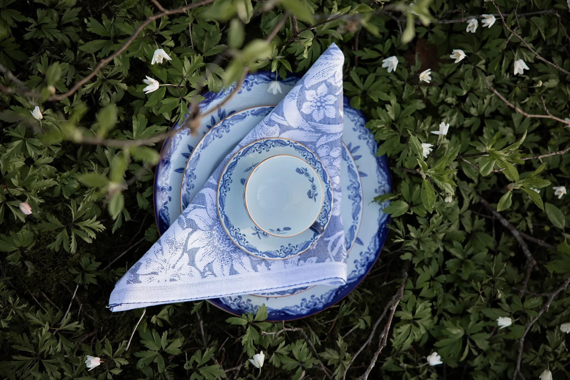 向日葵餐巾50x50cm, 蓝色 Ekelund Linneväveri