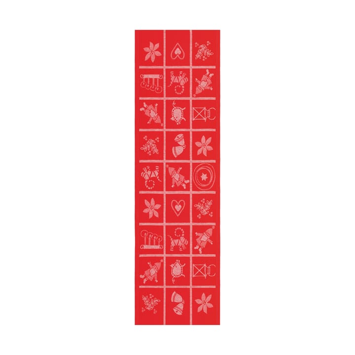 Adventruta 桌旗 35x120 cm - 红色 - Ekelund Linneväveri