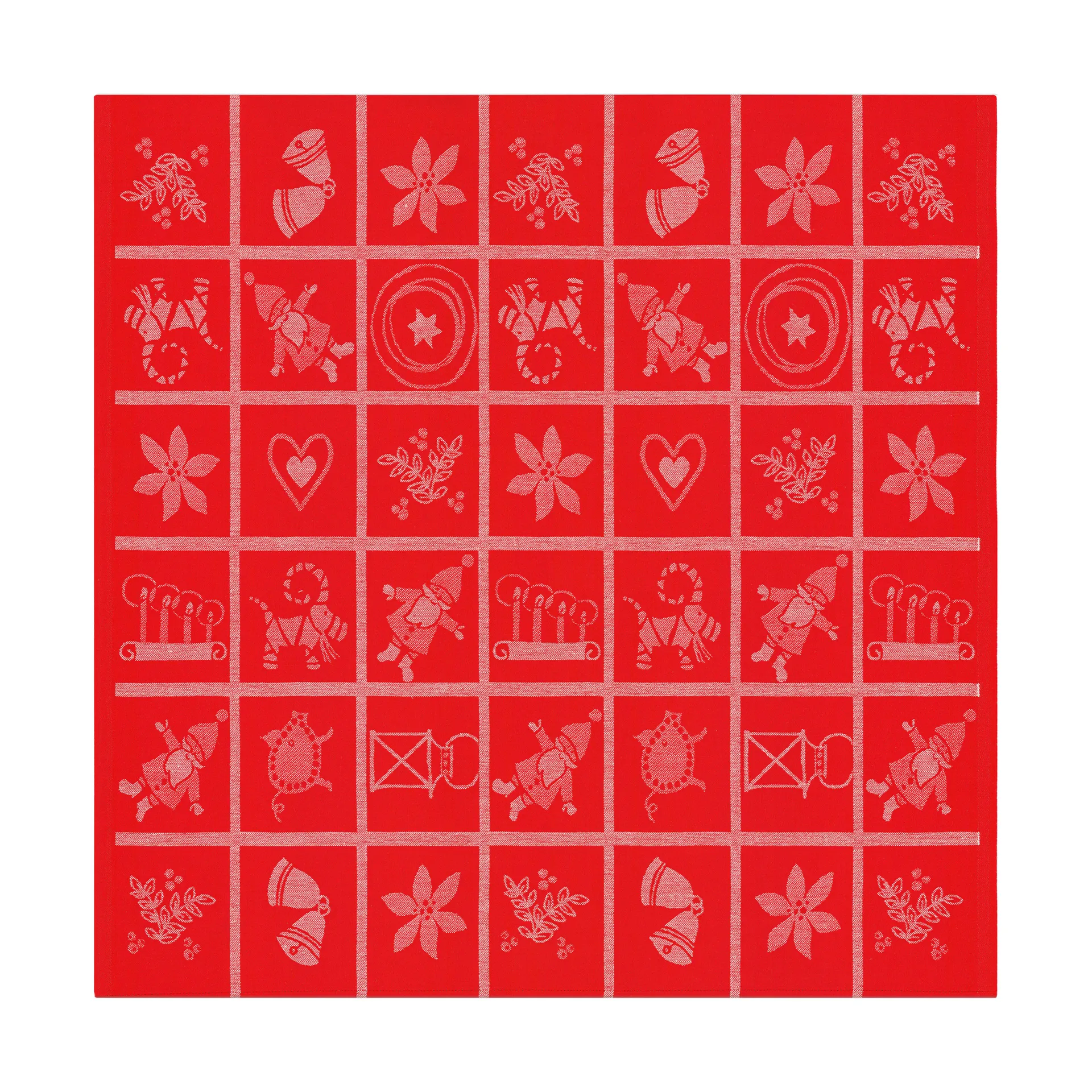 Adventruta 桌布 80x80 cm, 红色 Ekelund Linneväveri